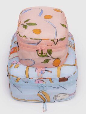 NWT Baggu Packing Cube Set - Get Ready With Me (Apricots & Ribbons)